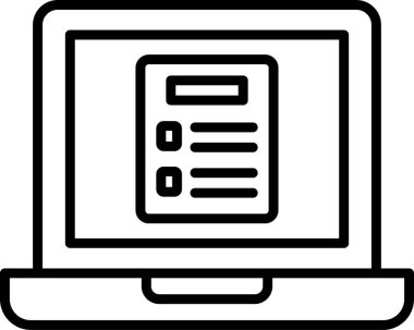 dizüstü bilgisayar simgesi, vektör illüstrasyonu basit tasarım