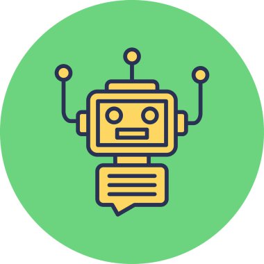 Chatbot, robot simgesi, vektör illüstrasyonu