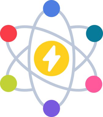 Atom Enerjisi Ağ ikonu vektör çizimi