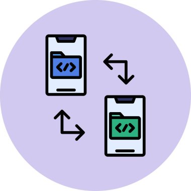 Veri Aktarımı modern simgesinin vektör çizimi