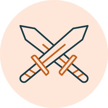 Kılıçlar. Web simgesi basit illüstrasyon