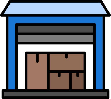 Depo binası. Web simgesi basit illüstrasyon