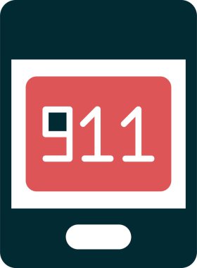 911 çağrısı. Web simgesi basit illüstrasyon