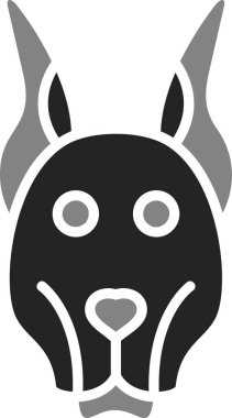 Doberman köpek ikonu. şirin illüstrasyon 
