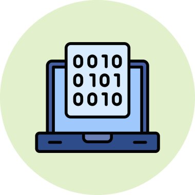 İkili veri simgesinin basit soyut vektör çizimi