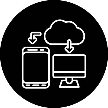 Bulut hizmet vektör satırı simgesi