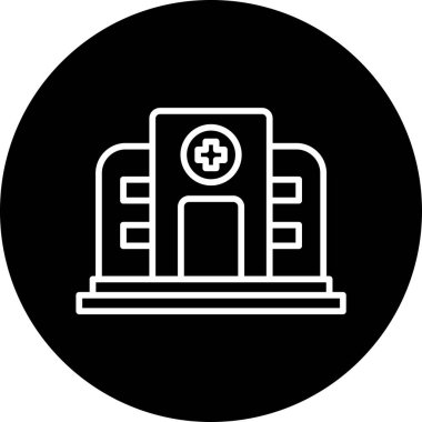 Hastane. Web simgesi basit illüstrasyon