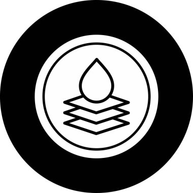 Su geçirmez yüzey çizgisi simgesi. Su geçirmez sembol kavramı beyaz arkaplanda izole edilmiş. Vektör illüstrasyonu