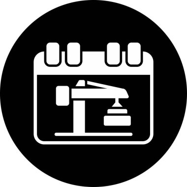 Minimalist bir tasarımda bir takvim simgesinin vektör illüstrasyonuName.