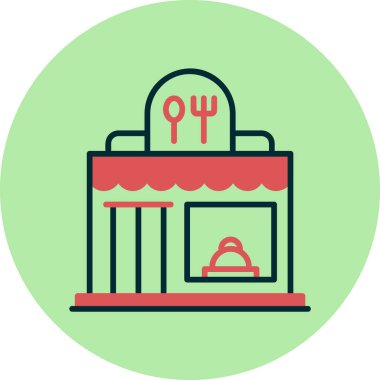 Restoran dairesi simgesi, vektör çizimi 