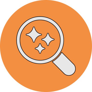 Büyüteç simgesinin soyut renk tasviri, vektör grafiği.