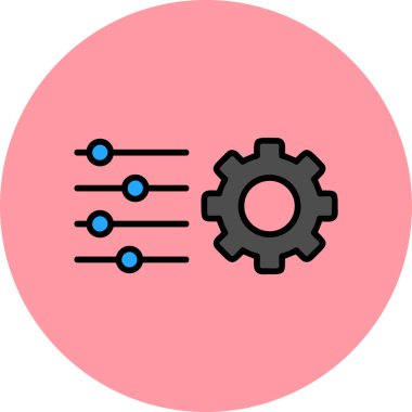 düz ayar simgesi, vektör illüstrasyonu