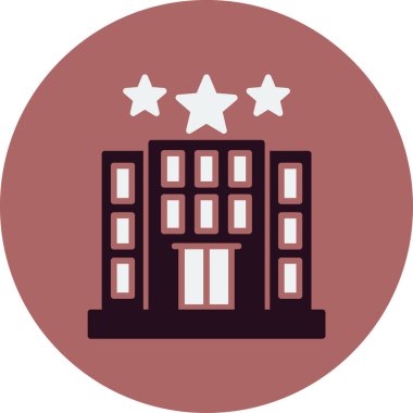 Otel binası simgesi, vektör illüstrasyonu