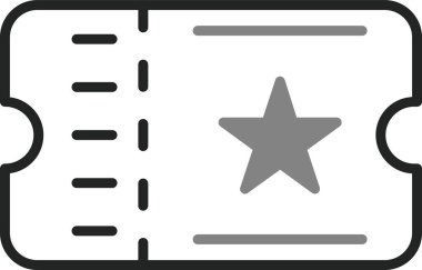 Bir bilet simgesinin vektör illüstrasyonu 