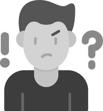 Şüphe web simgesi vektör illüstrasyonu