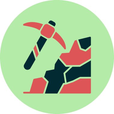 Madencilik simgesi, vektör basit illüstrasyon