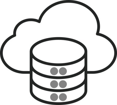 Bulut deposu. Web simgesi basit illüstrasyon