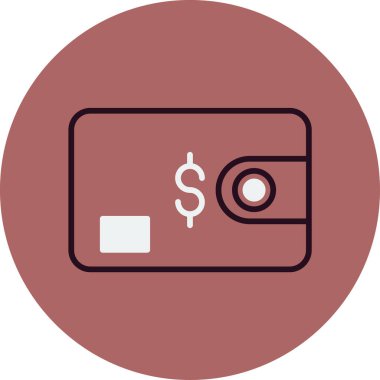 E-cüzdan işaret simgesi, vektör illüstrasyonu