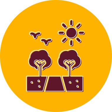 Doğa. Web simgesi basit illüstrasyon