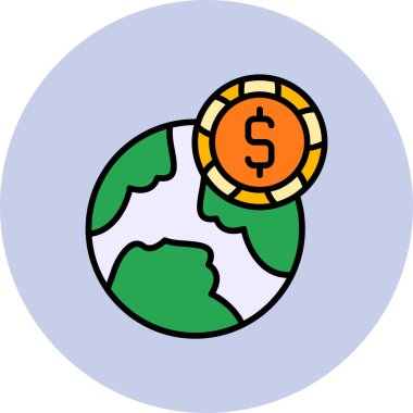 Dolar. Web simgesi basit tasarım