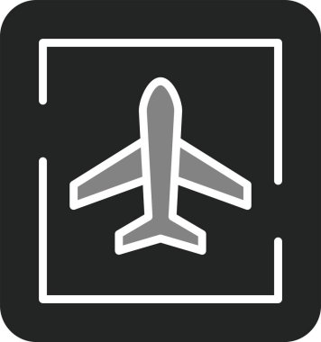 Havalimanı İşaret simgesi, basit web illüstrasyonu