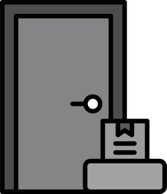 Kapıdan kapıya. Web simgesi basit illüstrasyon