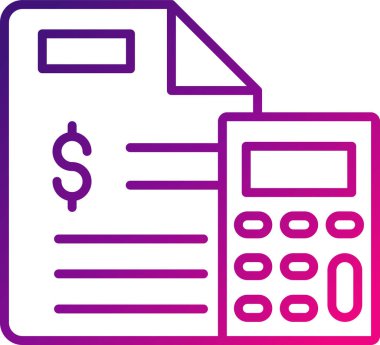 Basit muhasebe düz simgesi vektör illüstrasyonu.