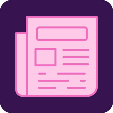 Basit Gazete simgesinin vektör illüstrasyonu