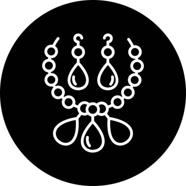 Küpeler ve kolye vektör çizimi