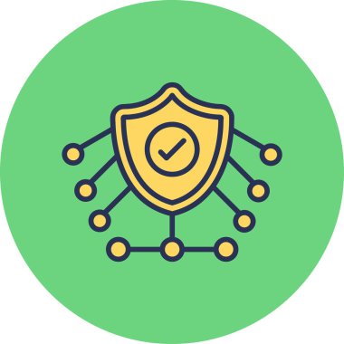 ağ koruması siber güvenlik ikon vektör çizimi 