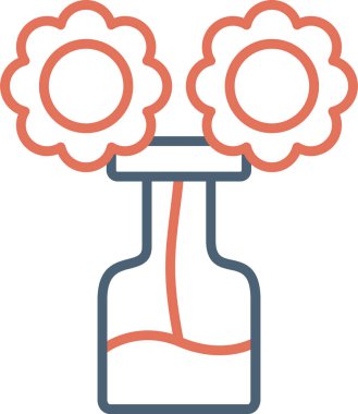 Çiçekli vazo. Web simgesi basit illüstrasyon