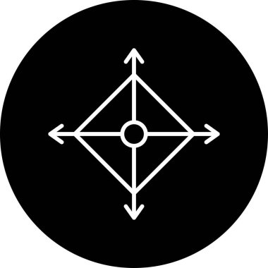 Eksen simgesi, vektör illüstrasyonu basit tasarım