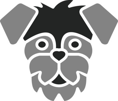 Schnauzer köpek simgesi vektör çizimi