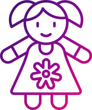 Küçük bir kız vektör illüstrasyonunun sevimli çizgi film karakteri