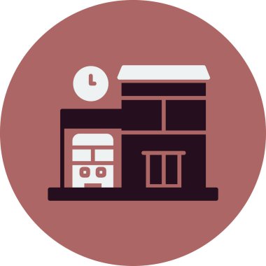 bus durağı web simgesi basit illüstrasyon