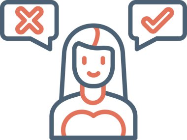 Karar verme ikonu. vektör illüstrasyonu