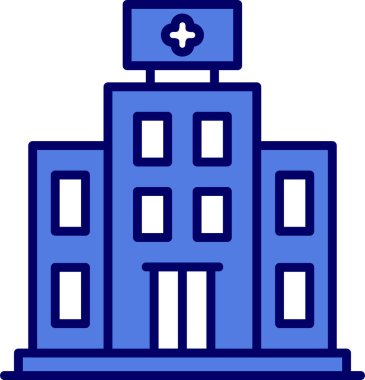 Hastane binası simgesi, vektör illüstrasyonu basit tasarım