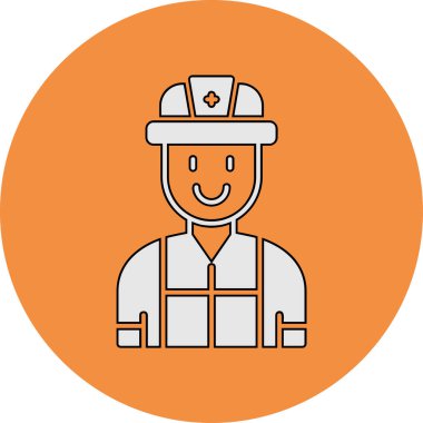 İtfaiyeci. Web simgesi basit illüstrasyon