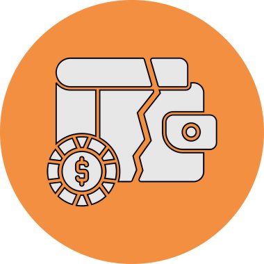 Wallet icon, vector illustration simple design