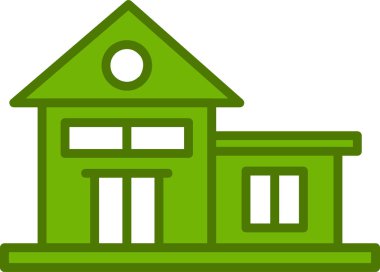 Bungalov. Web simgesi basit illüstrasyon