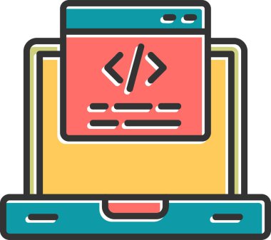 dizüstü bilgisayar simgesi, vektör illüstrasyonu basit tasarım