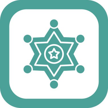 Şerif rozet simgesi, vektör illüstrasyonu