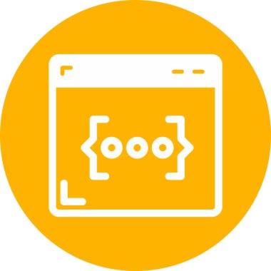 Kodlama ve Geliştirme konsepti simgesi, vektör illüstrasyonu basit tasarım