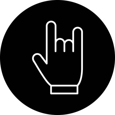 Kaya El Hareketi Modern Simge, Beyaz Arkaplanda Vektör İllüstrasyonu 