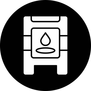 Islak Zemin simgesi, basit vektör illüstrasyonu