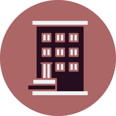 Şehir binası simgesi, vektör illüstrasyonu basit tasarım