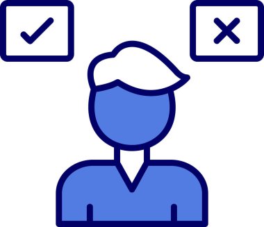 Karar verme ikonu. vektör illüstrasyonu