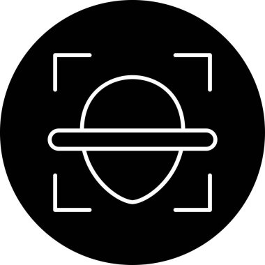 Yüz Kimliği Web simgesi vektör çizimi