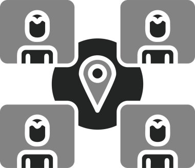 Konum pin simgesinin vektör illüstrasyonu 