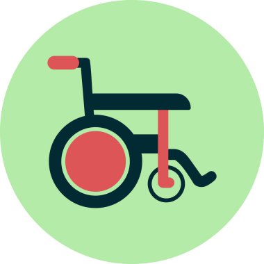 Tekerlekli sandalye web simgesi. vektör illüstrasyonu